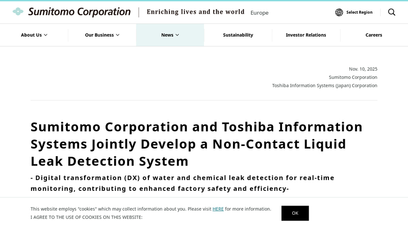 Sumitomo Corporation and Toshiba Information Systems Jointly ...