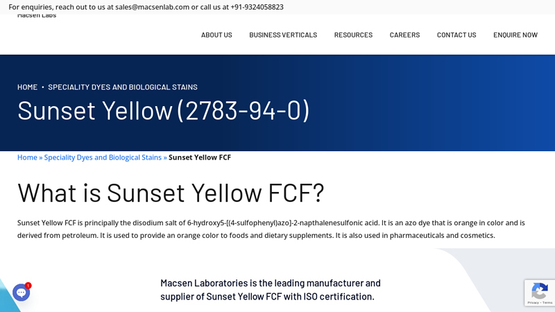 Sunset Yellow FCF