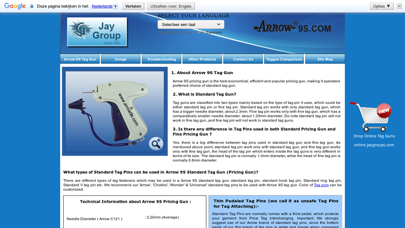 Tag Gun Arrow9S Standard Pricing Labeling Gun