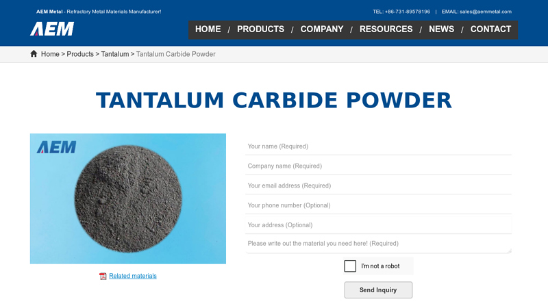 Tantalum Carbide Powder