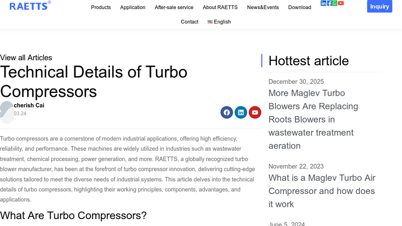 Technical Details of Turbo Compressors