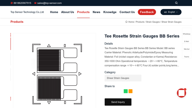 Tee Rosette Strain Gauges BB Series