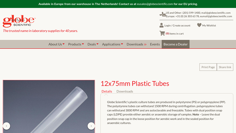 Test Tube, 12 x 75mm, (5mL), PP