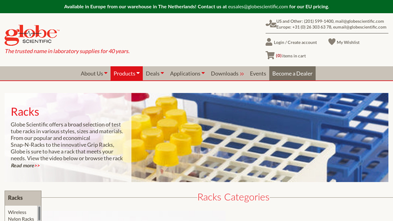 Test Tube Racks from Globe Scientific