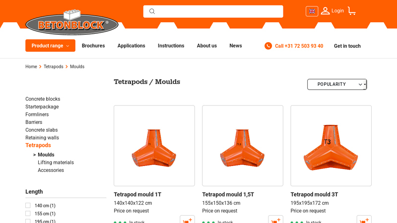 Tetrapod Moulds by Betonblock® for Concrete Tetrapods
