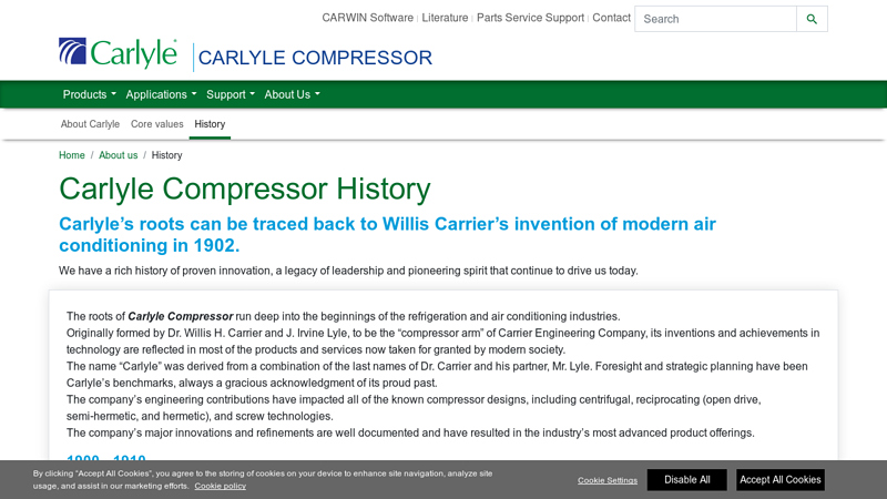 The History of Carlyle Compressor