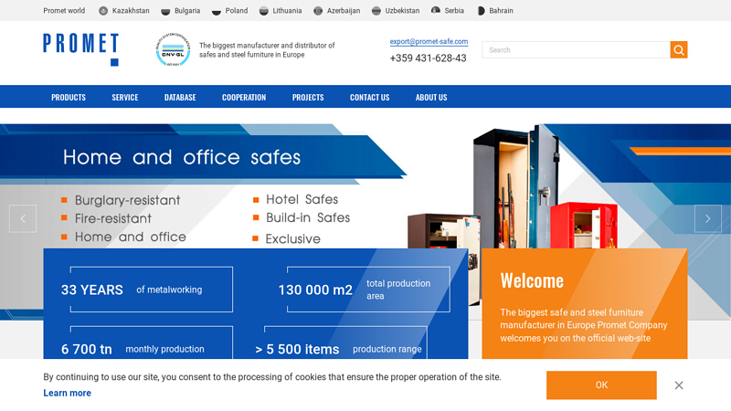 The largest manufacturer of safes and steel furniture in Europe