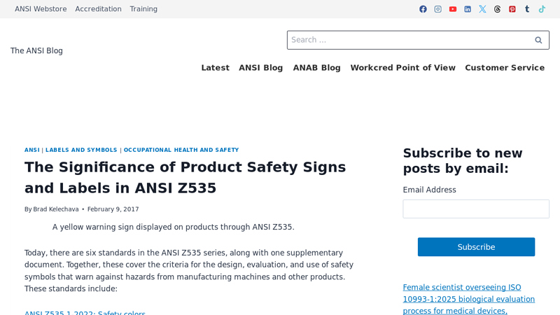 The Significance of Product Safety Signs and Labels in ANSI Z535
