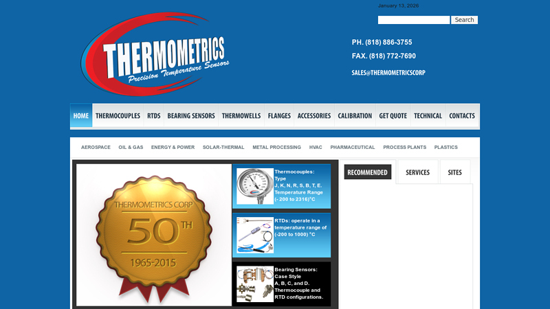 Thermocouple Type K, J, T, E, R, S, B, C, RTD Sensors & RTD ...