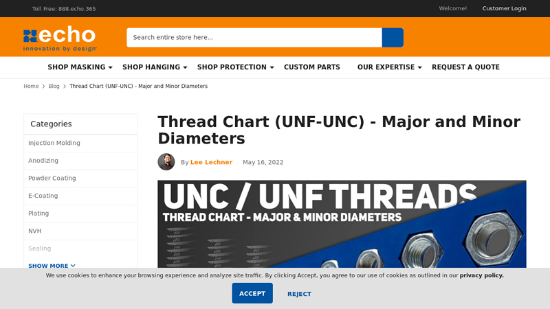 Thread Chart (UNF-UNC)
