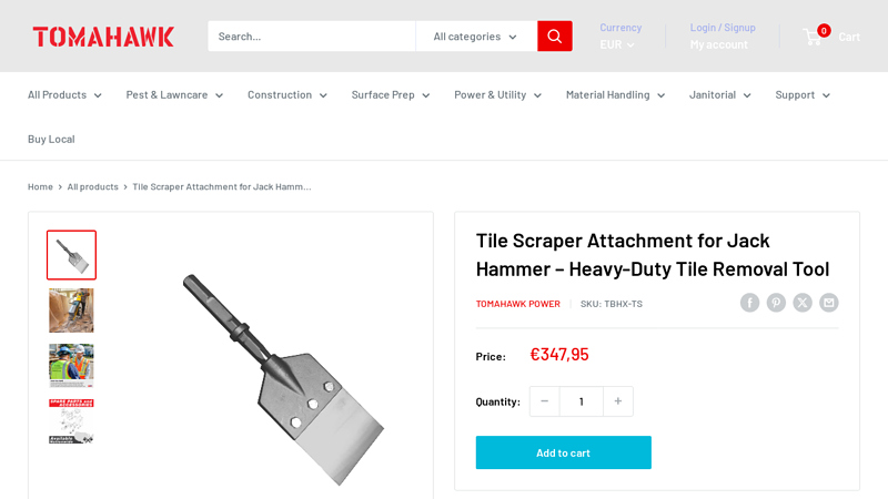 Tile Scraper Attachment for Jack Hammer – Heavy