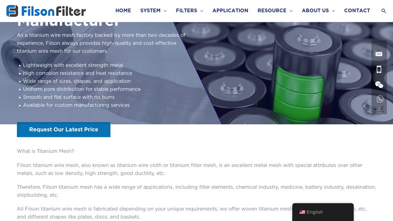 Titanium Mesh Manufacturer in China