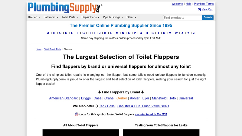 Toilet Flappers at PlumbingSupply.com®