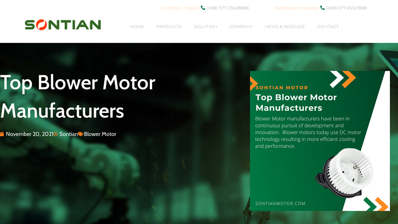 Top Blower Motor Manufacturers