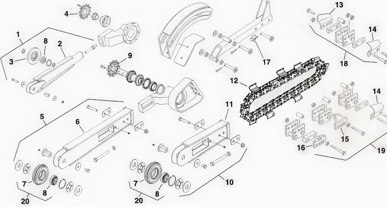 Toro Dingo Trencher Attachment Parts Diagrams