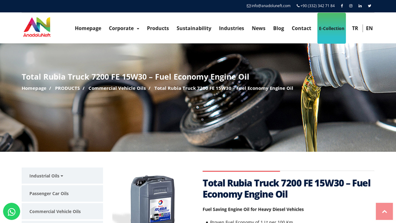 Total Rubia Truck 7200 FE 15W30