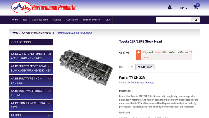 Toyota 22R/22RE Stock Head