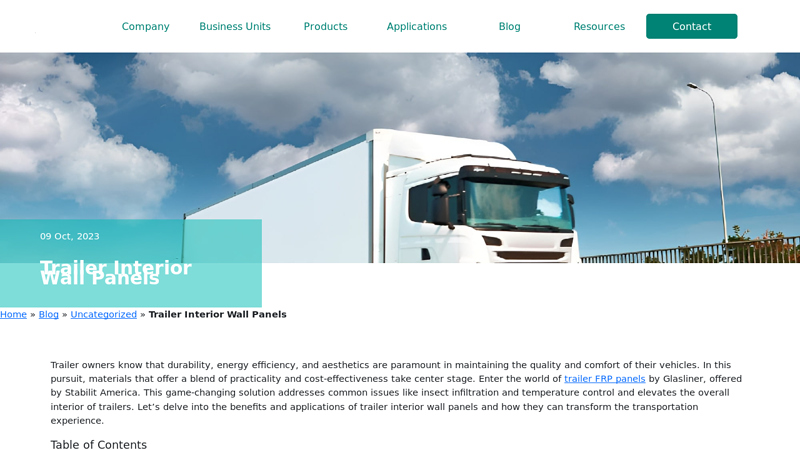 Trailer Interior Wall Panels