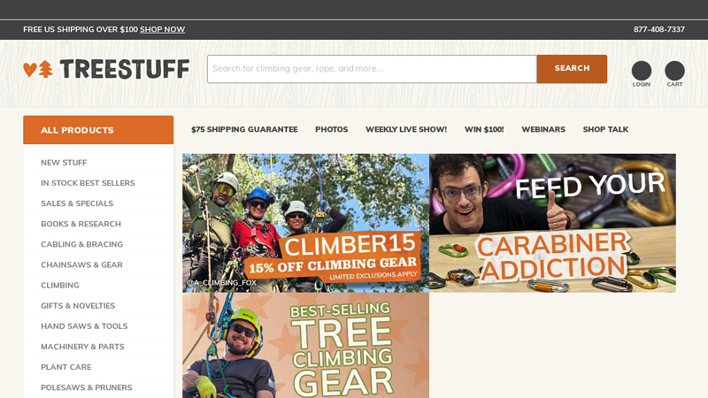 TreeStuff.com Professional Arborist Supplies and Tree Climbing Gear