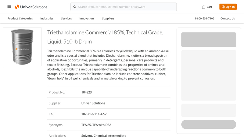 Triethanolamine Commercial 85%