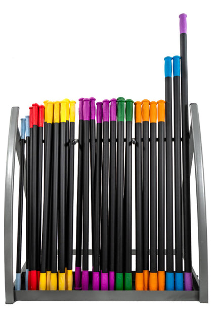 Troy Barbell Aerobic Body Pump Bar Set w/ Rack, 32 Bars (4