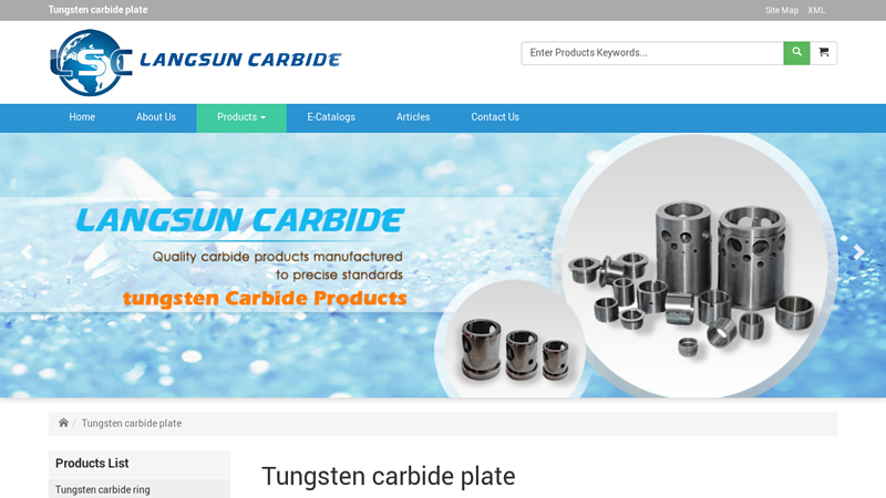 Tungsten carbide plate