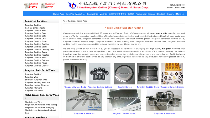Tungsten carbide, Tungsten cemented carbide producer ...