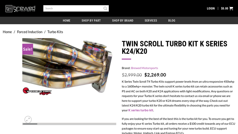 Twin Scroll Turbo Kit K Series K24/K20