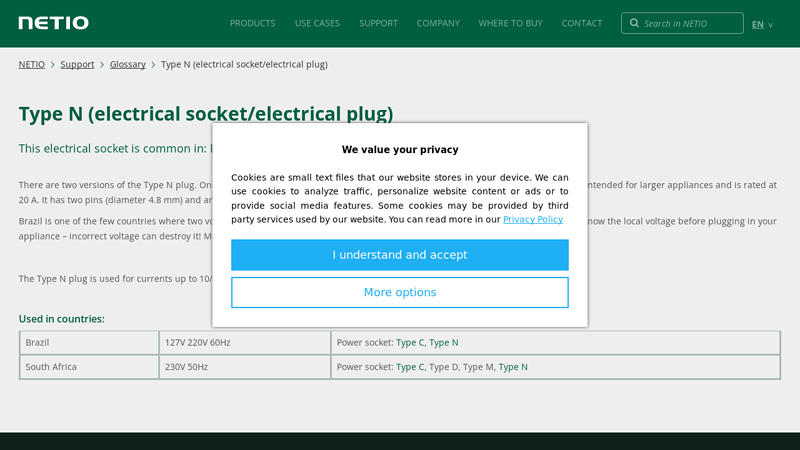 Type N (electrical socket/electrical plug)