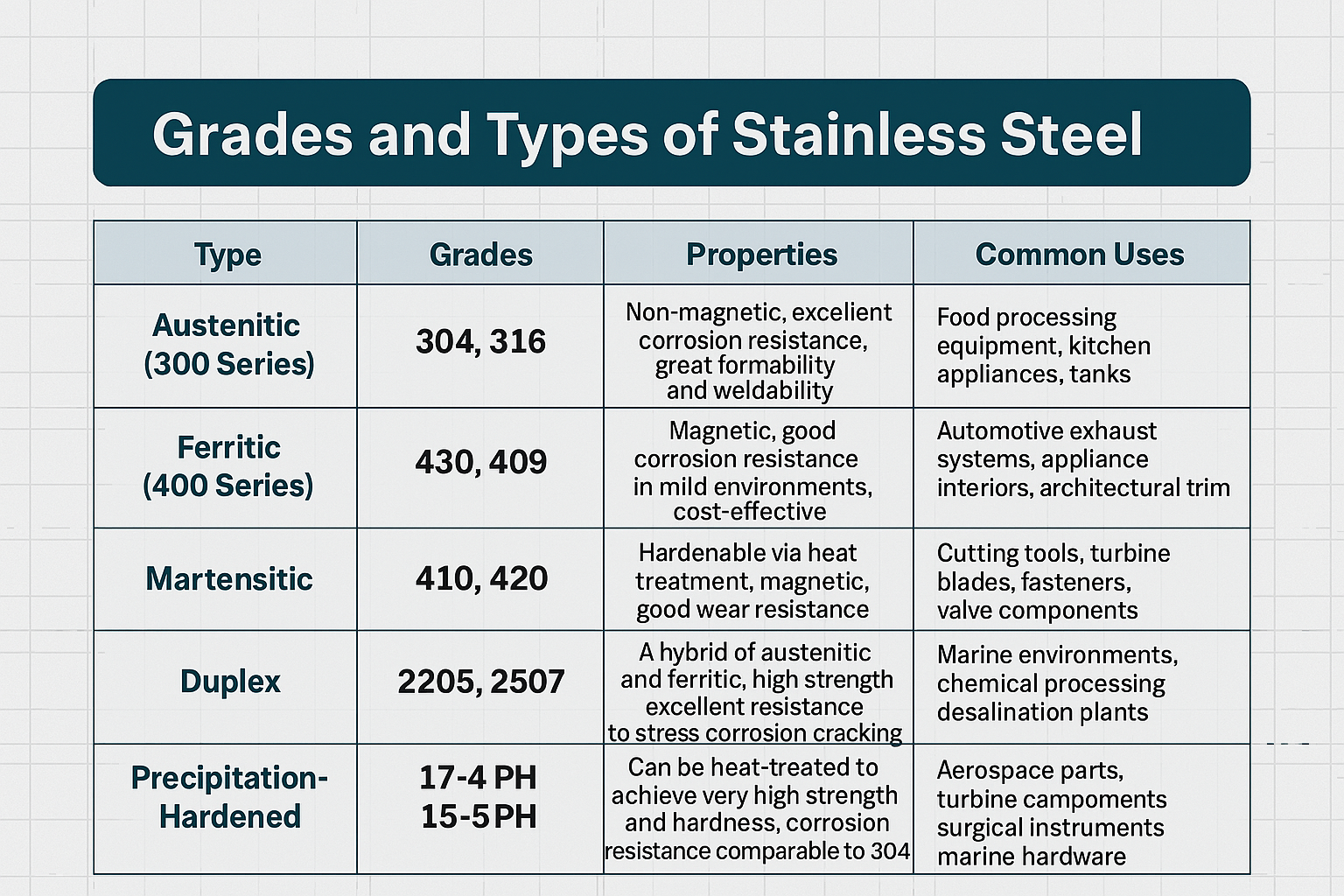 Types Of Stainless Steel Grades industry insight