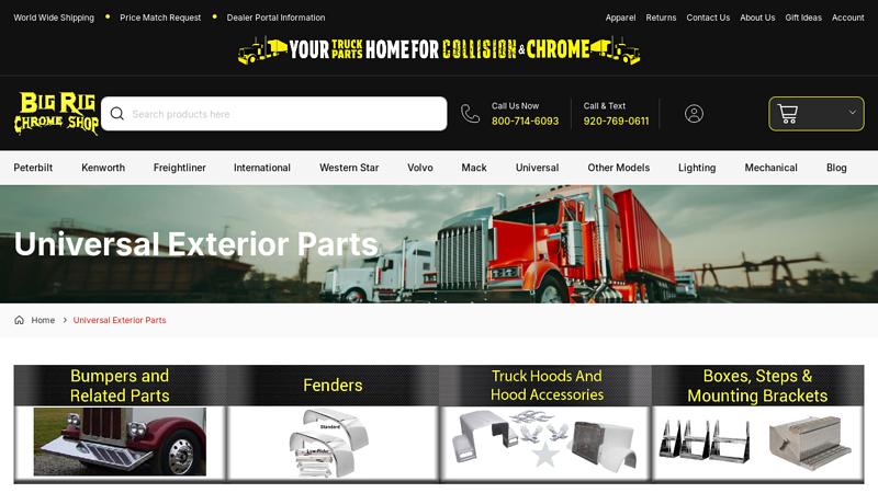 Universal Exterior Parts for Semi Trucks,Big Rig Chrome Shop