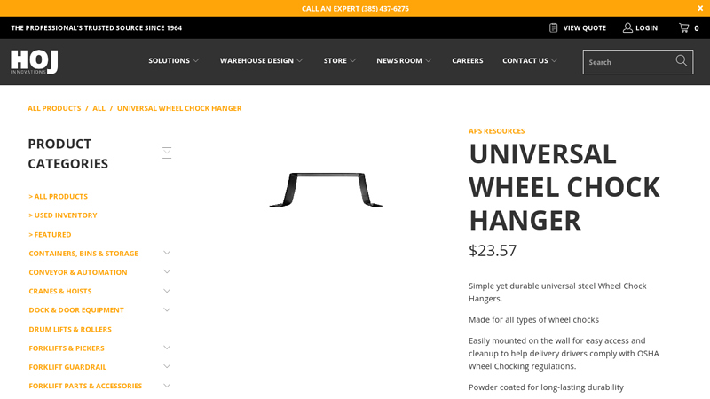 Universal Wheel Chock Hanger