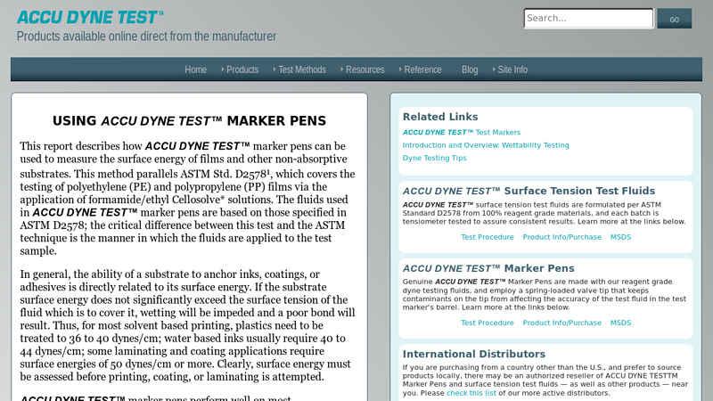Using ACCU DYNE Test marker pens to measure substrate surface ...