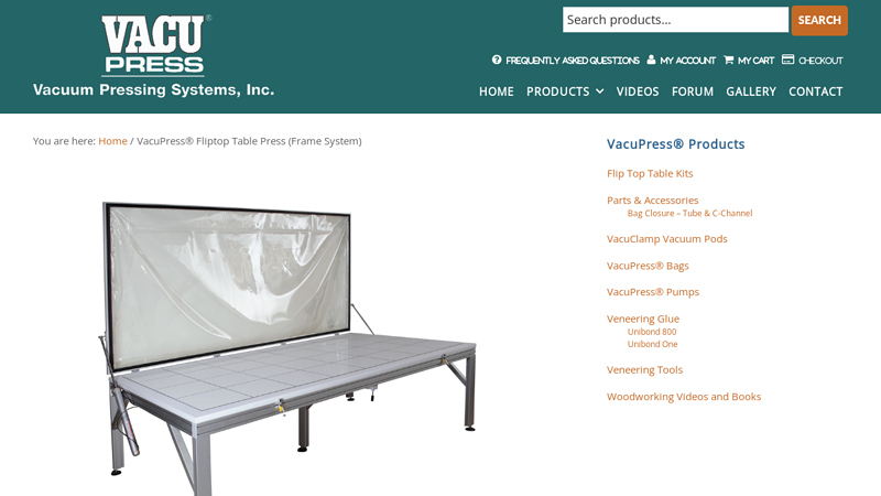 VacuPress® Fliptop Table Press (Frame System)