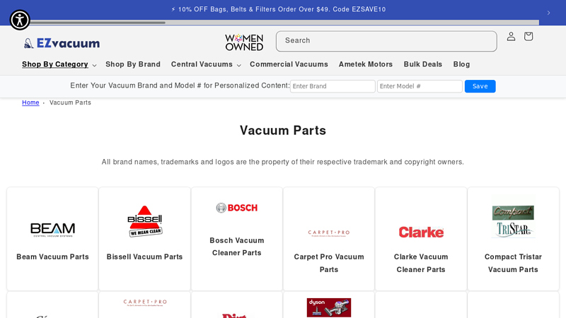 Vacuum Cleaner Parts, Sweeper Parts, Replacement Vacuum Parts