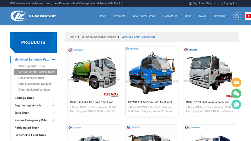 Vacuum Septic Suction Truck