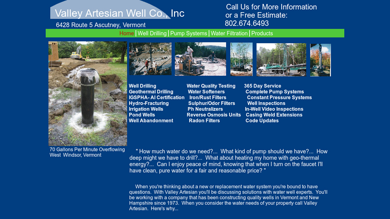Valley Artesian Well Company Ascutney Vermont