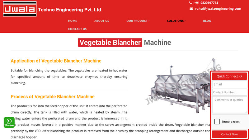 Vegetable Blancher Machine
