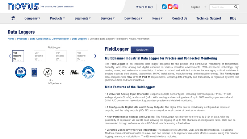 Versatile Data Logger FieldLogger