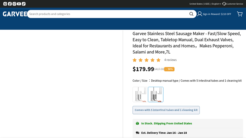 Versatile GARVEE Stainless Steel Sausage Maker for  and ...
