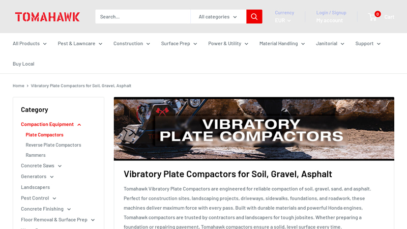 Vibratory Plate Compactors for Soil, Asphalt