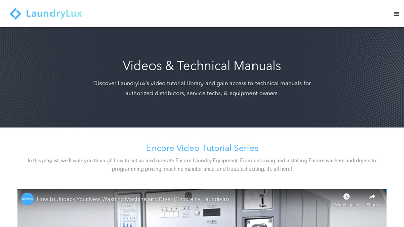 Videos & Technical Manuals