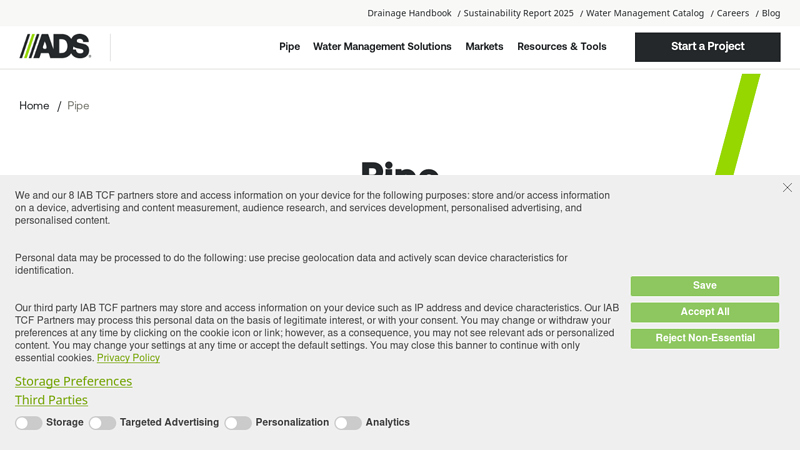 View Our Catalog of Versatile Stormwater Management Pipe