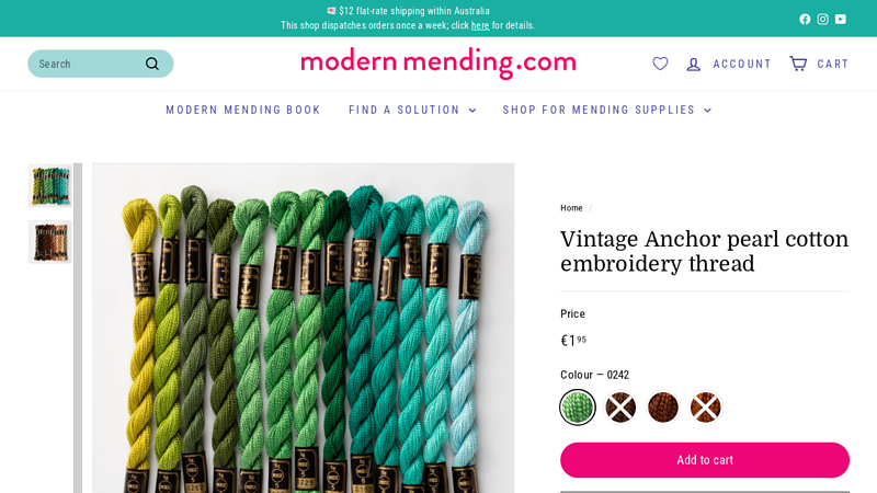 Vintage Anchor pearl cotton embroidery thread