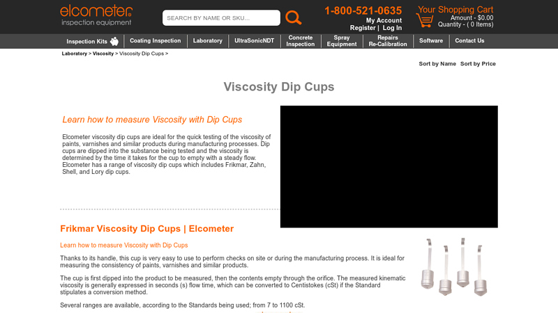 Viscosity Dip Cups
