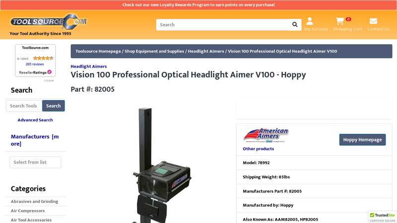 Vision 100 Professional Optical Headlight Aimer V100