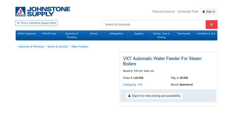 VXT Automatic Water Feeder For Steam Boilers
