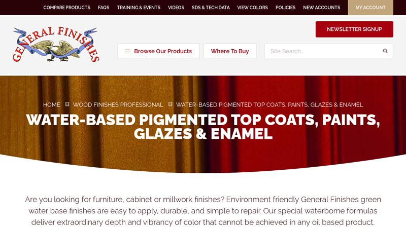 Water Based Pigmented Top Coats, Paints, Glazes & Enamel