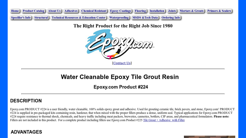 Water Cleanable Epoxy Tile Grout Resin