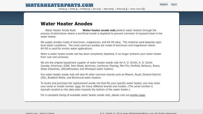 Water Heater Anode Rods - APCOM